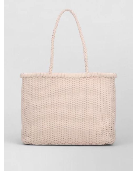 Dragon Diffusion Natural Weave Large Leather Tote Bag