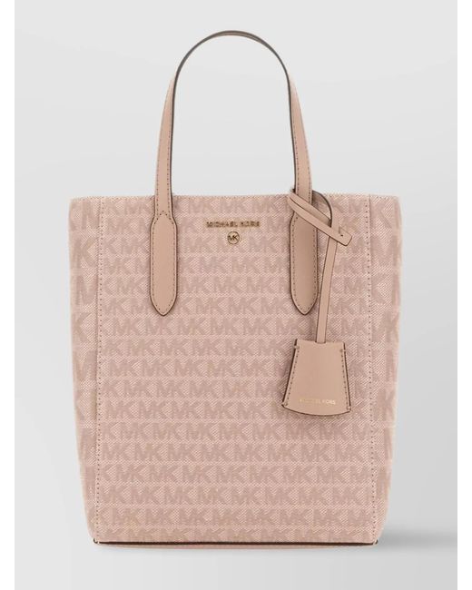 Michael Kors Pink Sinclair Linen Shoulder Bag