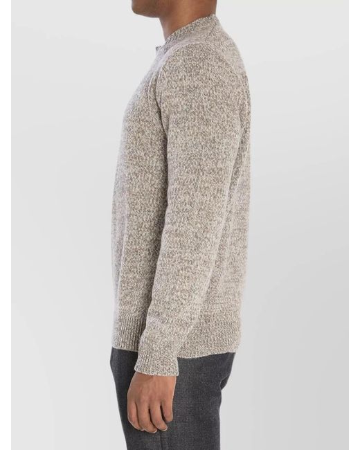 Barena Gray Wool Crew Neck Ribbed Hem Jumper for men