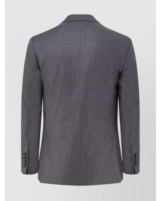 AMI Blue Virgin Wool Double-Breasted Blazer for men