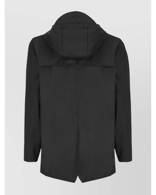 Rains Black Hooded Jacket for men