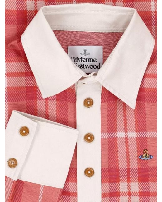 Vivienne Westwood Red Cotton Crewneck Polo Shirt for men