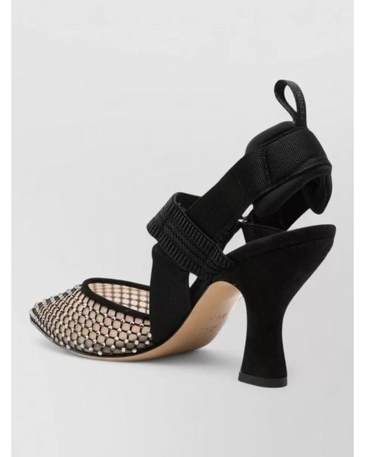 Fendi Black Silk Embellished Pumps