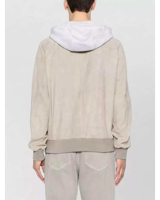 Eleventy Natural Suede Hooded Jacket for men