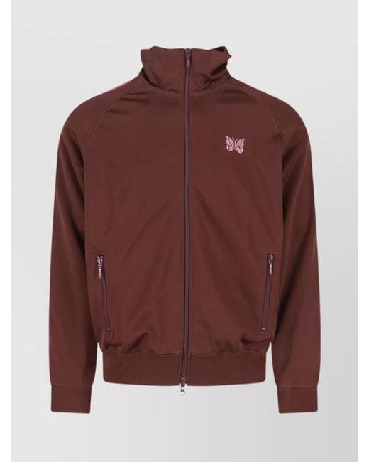 Needles Brown Polyester Zip Sweatshirt for men