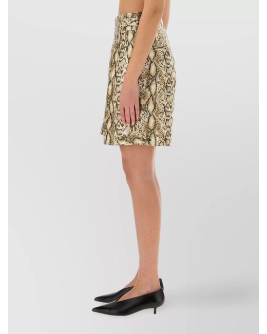 Isabel Marant Natural Linen Wide-Leg Short Shorts