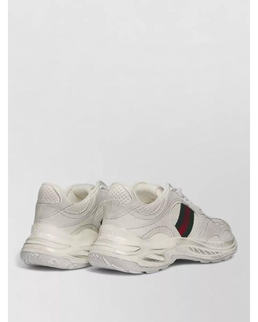 Gucci Gray Leather Low-Top Sneakers for men