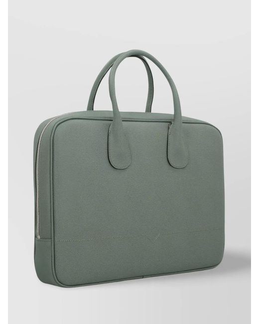 Valextra Green Leather Briefcase for men