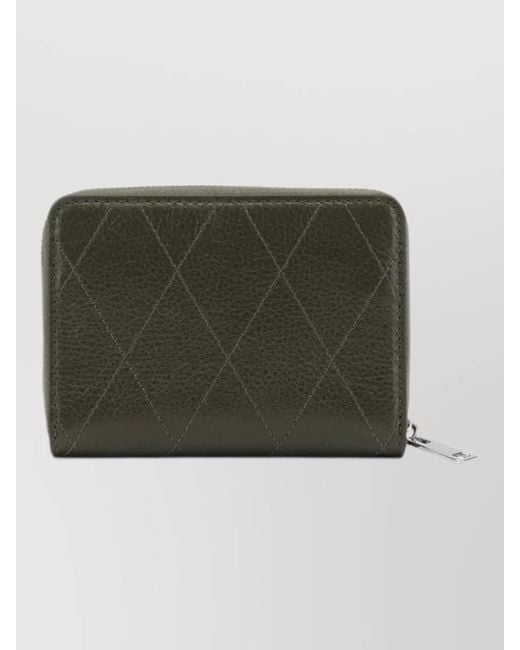 Tory Burch Green Quilted Keyring And Card Holder Accessory