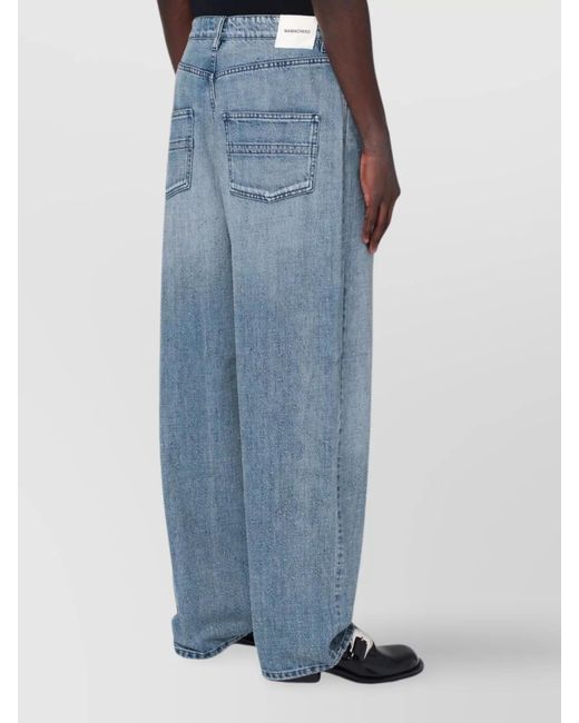 NAMACHEKO Blue Wide-Leg Denim Trousers for men