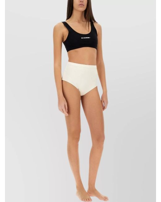 Jil Sander White Logo Bikini Briefs
