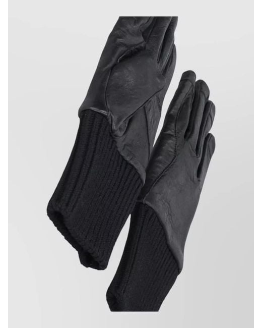 Rick Owens Blue Leather Gloves for men