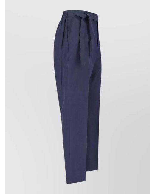 Paul Smith Blue Tapered Leg Trousers Elastic Waistband Belt Loops for men