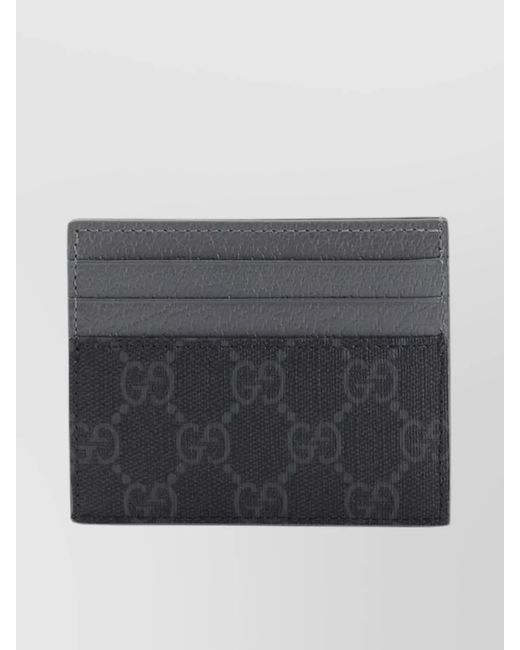 Gucci Gray Leather Card Holder for men