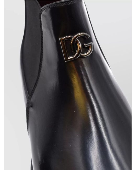 Dolce & Gabbana Black Leather Boots for men