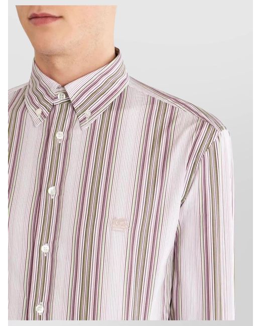 Etro Pink Slim-Fit Cotton Shirt for men