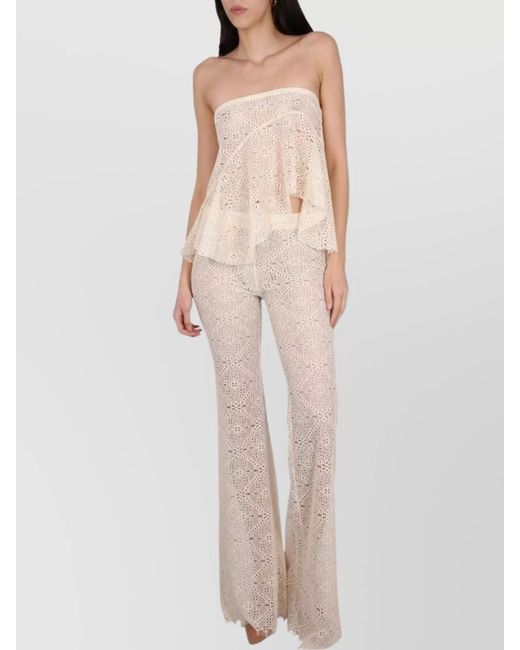 DSquared² Pink Embroidered Cropped Blouse