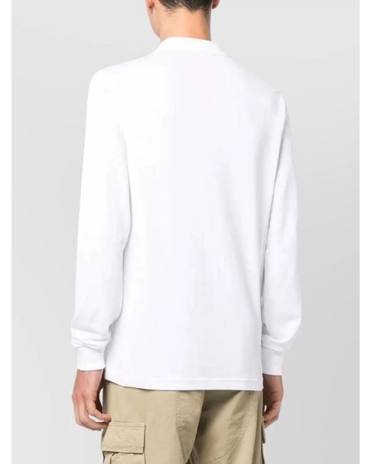 Fred Perry White Long Sleeve Polo Shirt for men