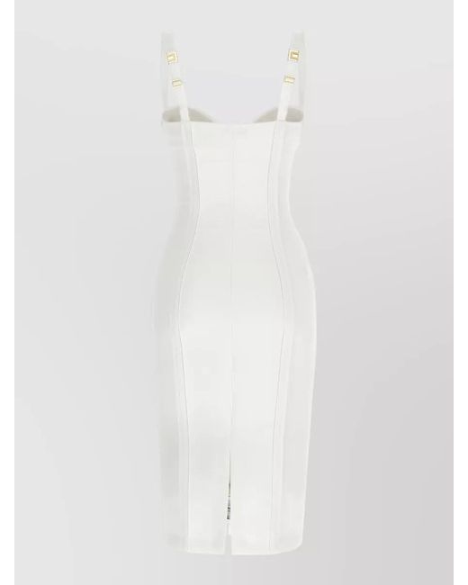 Elisabetta Franchi White Sleeveless Midi Dress