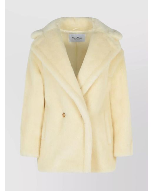 Max Mara Natural Alpaca Virgin Wool Double Breasted Jacket