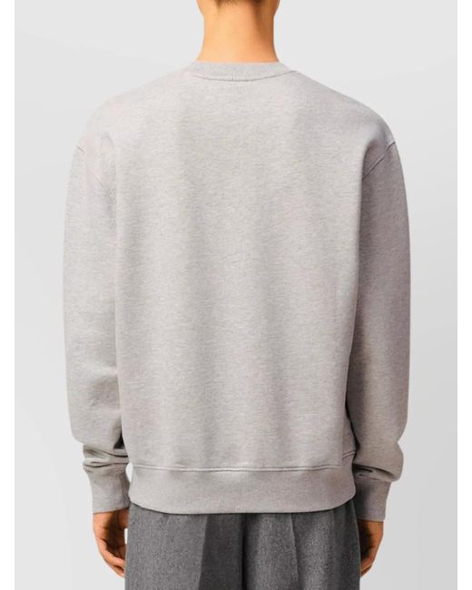 AMI White Heart Friend Cotton Crewneck Sweater for men