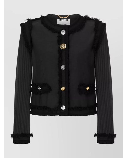 Moschino Black Bouclé Fitted Jacket