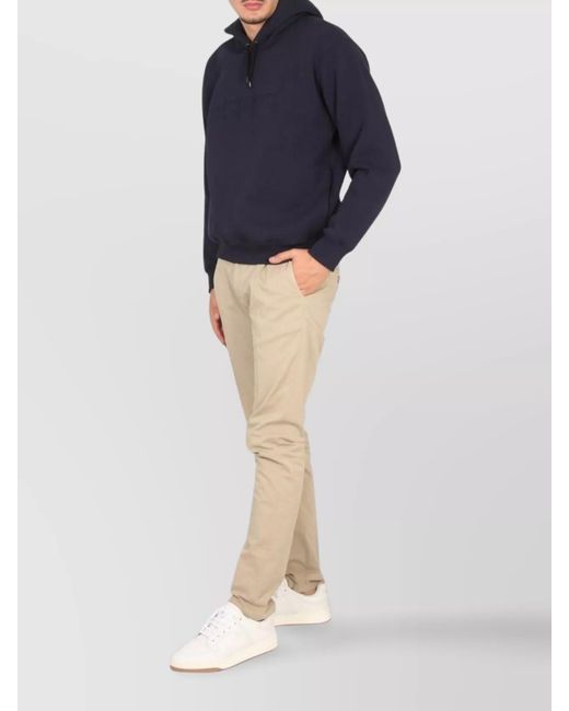 Aspesi Blue Logo Hooded Sweatshirt for men