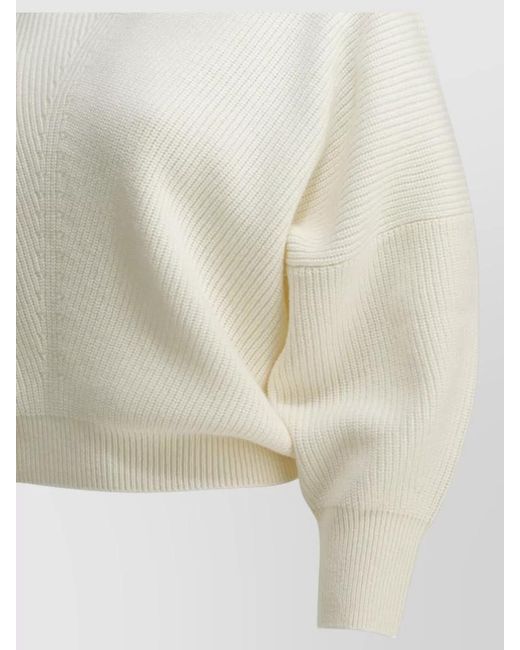 Sa Su Phi White Knitwear Crew Neck Long Sleeves Silhouette