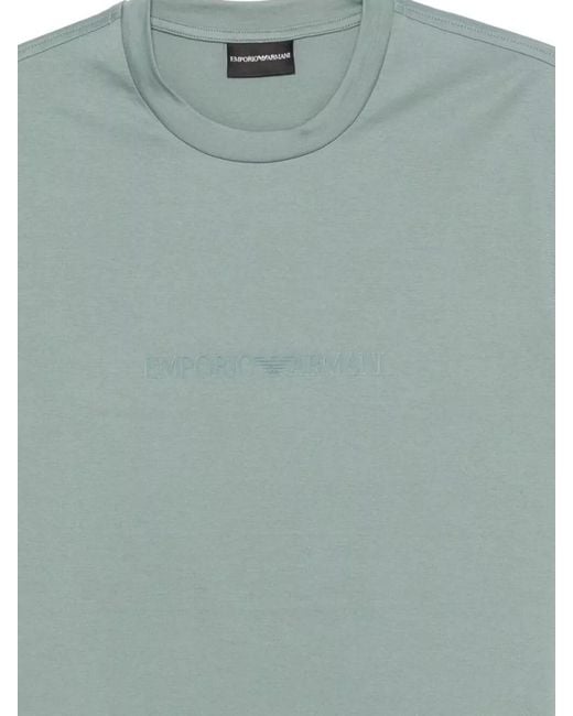 Emporio Armani Green Cotton Logo T-Shirt for men