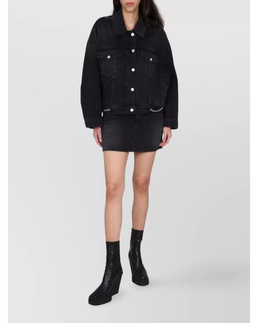 Stella McCartney Black Metal Fitted Skirt
