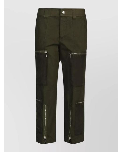 Seafarer Green Delta Cargo Trousers Multiple Pockets Front Zippers