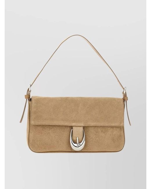 Staud White Suede Shoulder Bag Adjustable Strap