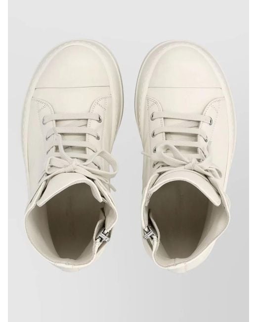 Rick Owens Natural Mega Bumper Sole Leather Ankle Boots