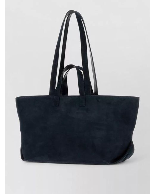 A.P.C. Blue Le Drummer Suede Shopping Tote Bag