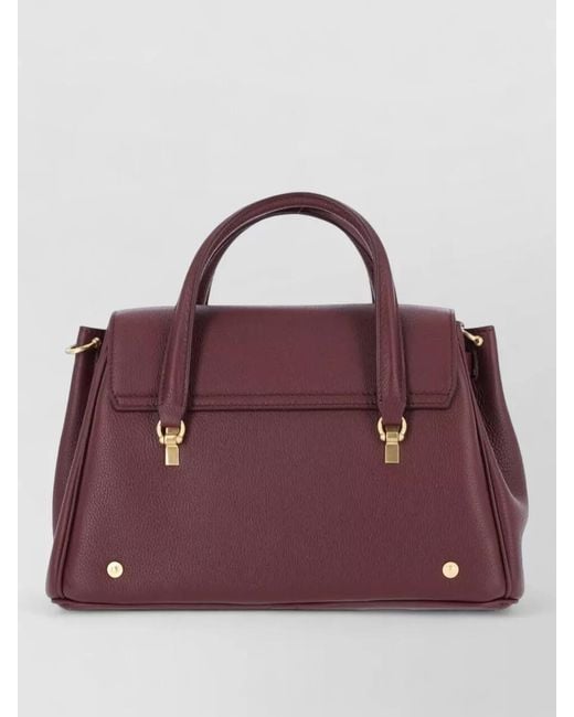 Thom Browne Purple Leather Tote Bag