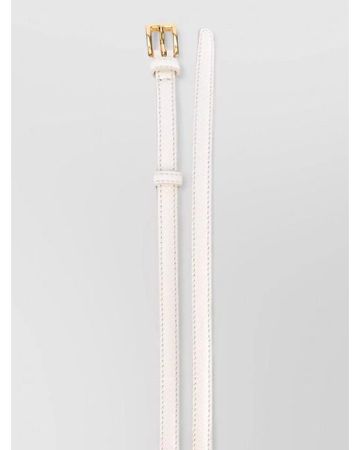Prada Natural Slim Calf Leather Belt Adjustable Length