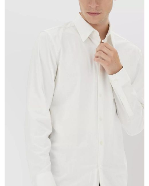 Theory White Cotton Blend Shirt for men