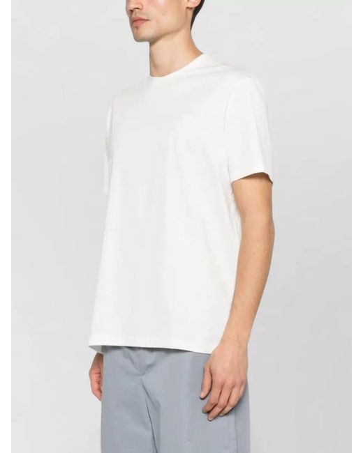Paul & Shark White Cotton T Shirt Embroidered Logo Detail for men
