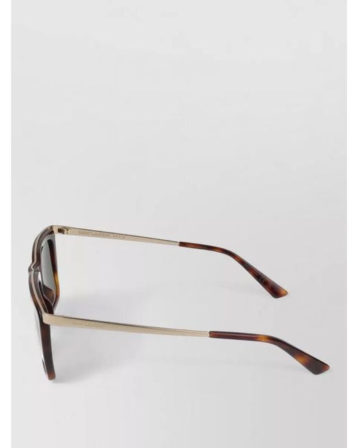Saint Laurent Gray Acetate Square Sunglasses for men