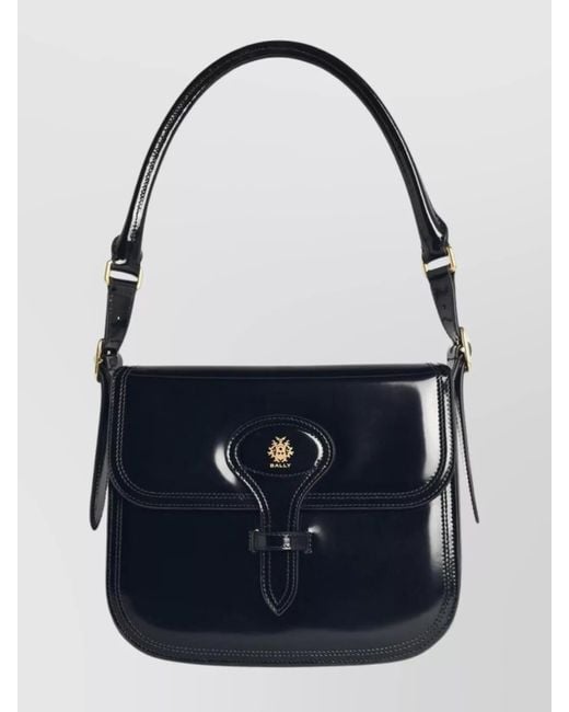 Bally Blue Beckett Leather Shoulder Bag