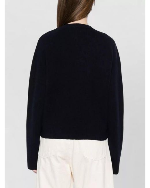 Totême Blue Ribbed Wool Cardigan