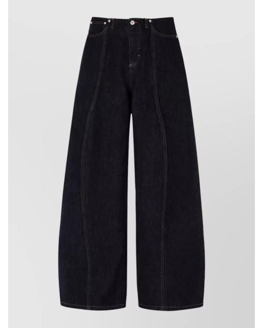 Sportmax Blue Low Rise Wide Leg Jeans