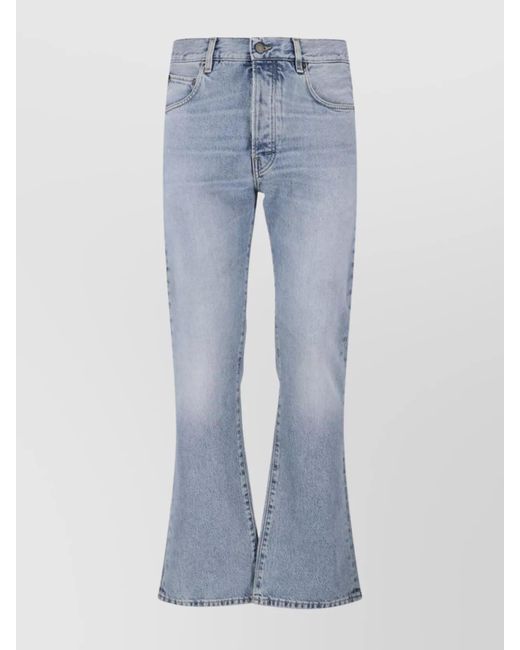 Haikure Blue Straight Trousers With Belt Loops And Pockets for men