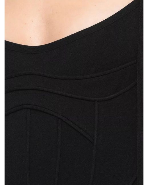 The Attico Black Sleeveless Midi Dress Lace Open Back