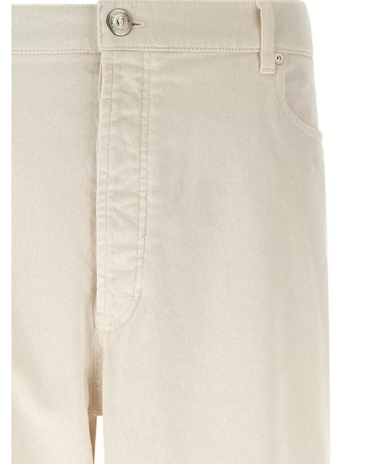 Brunello Cucinelli Natural Relaxed Fit Tapered Leg Denim Jeans for men