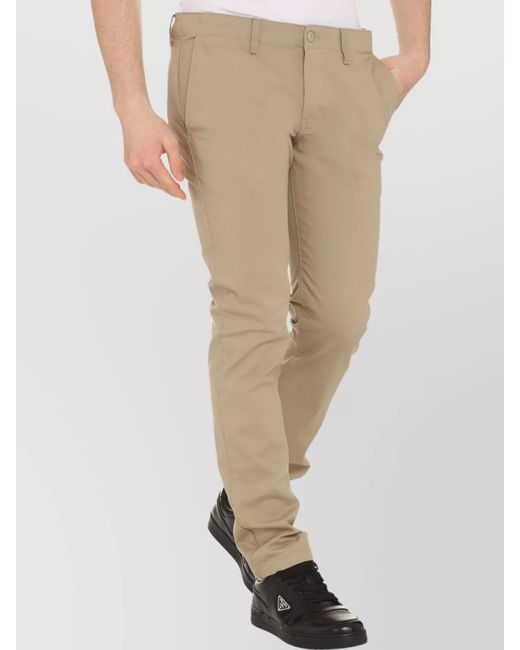 Dickies Natural Cotton Trousers With Pockets And Belt Loops for men