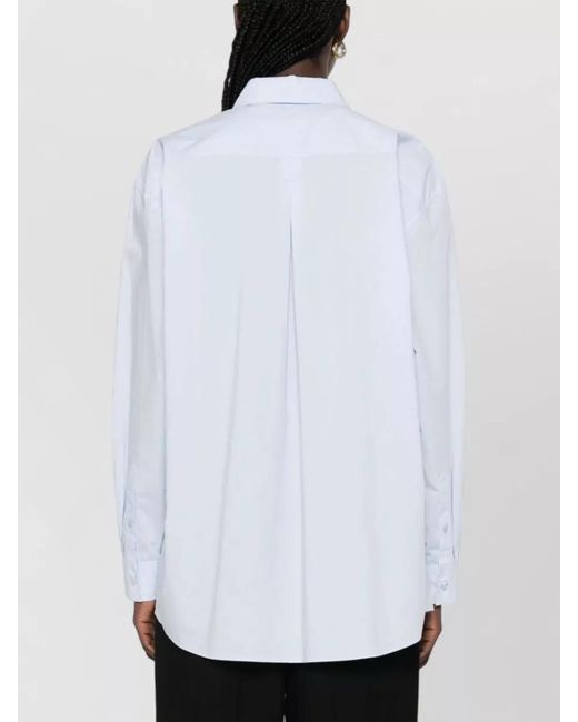 Totême  White Organic Cotton Shirt Pleated Back Collar