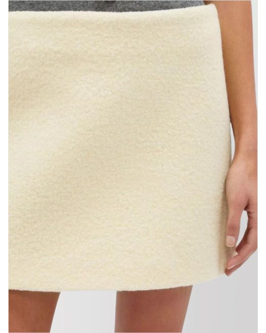 MSGM Natural Virgin Wool A-Line Skirt
