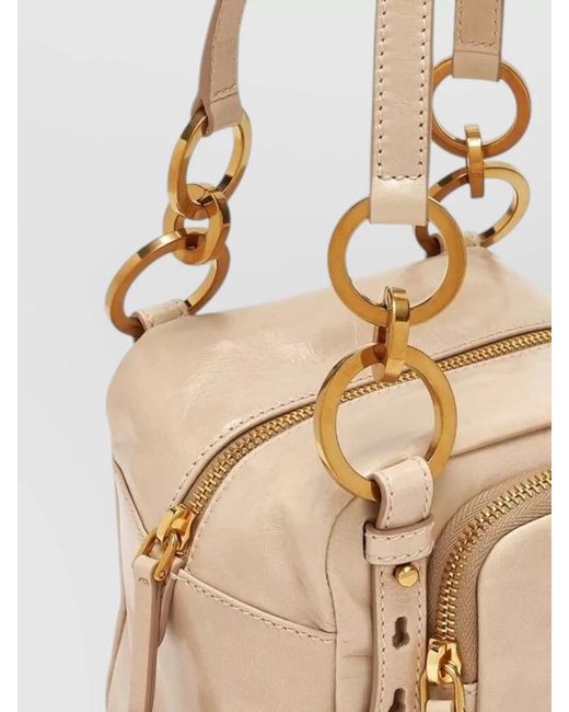 Prada Natural Shoulder Bag Adjustable Strap Front Pocket