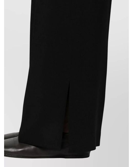 Alberto Biani Black High Waist Flared Pants Tailored Cut Layered